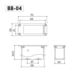 Caixa para bateria de 9V BB-04